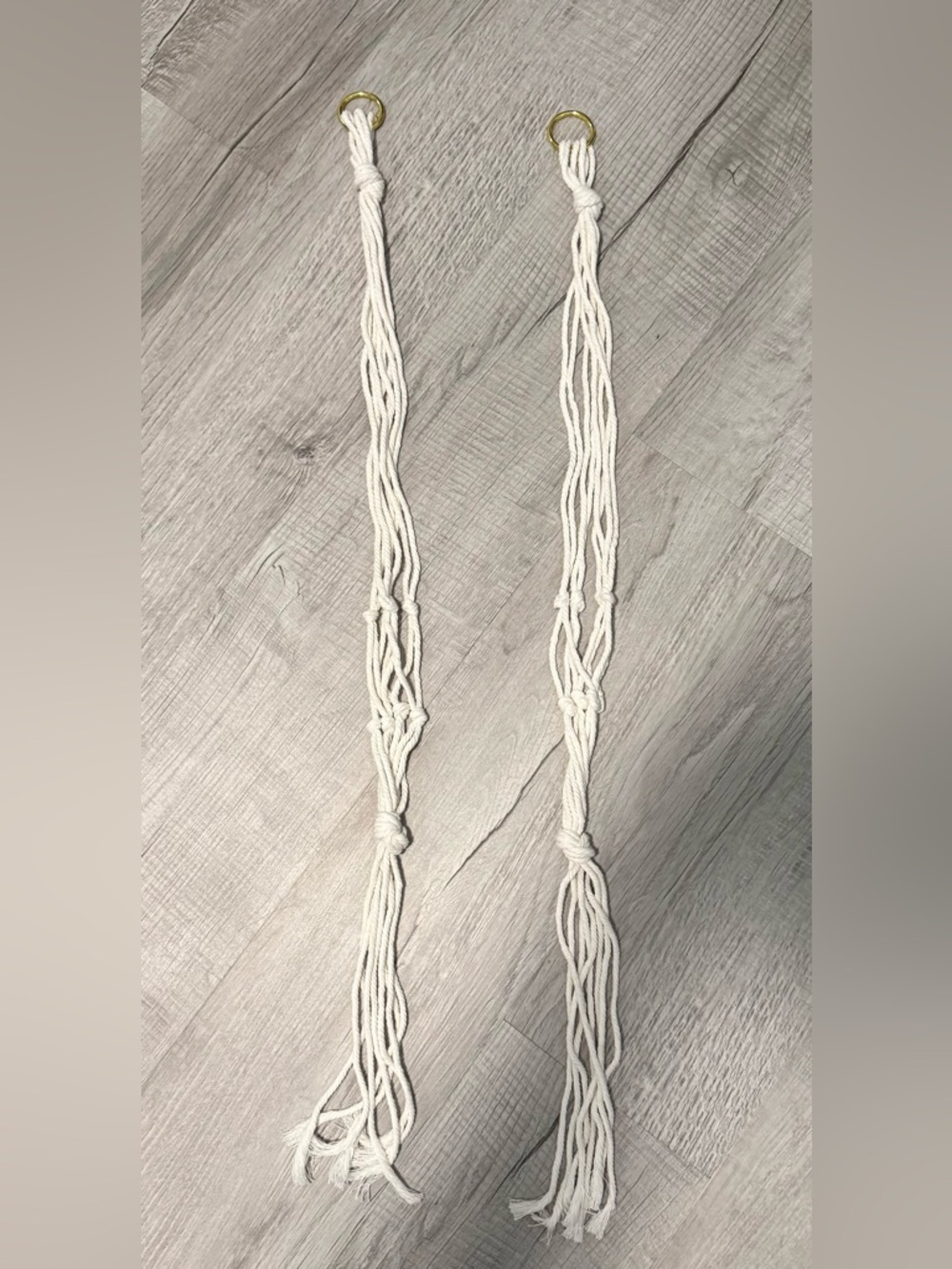 Anthropologie Cream Macramé Plant Hanger set